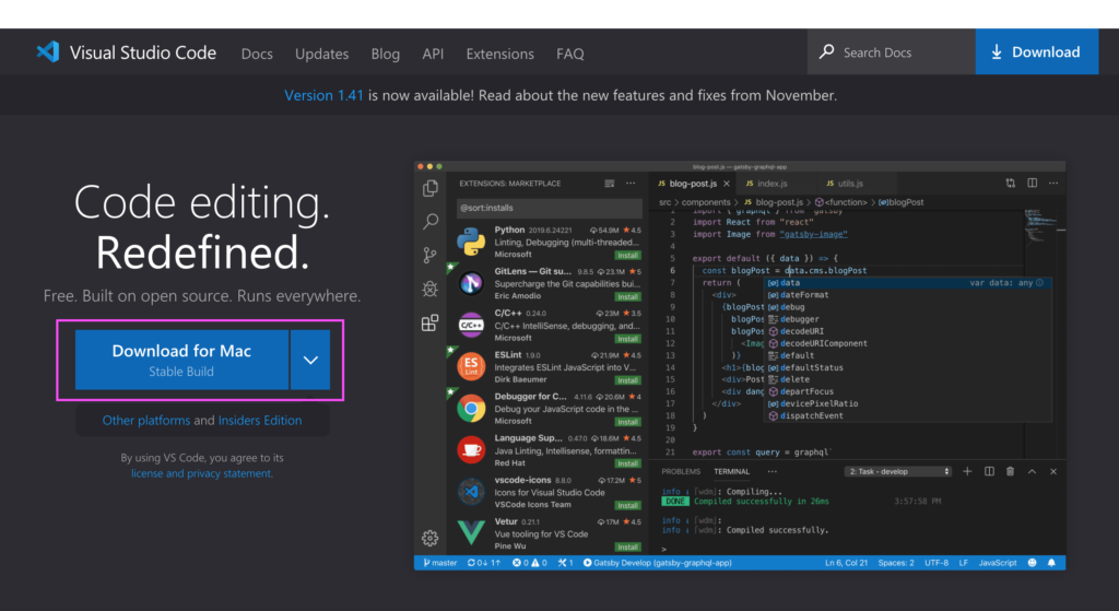 Download Code on Visual Studio Code on Mac