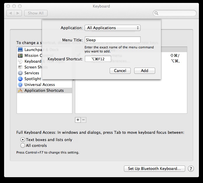 MacBook Sleep Shortcut